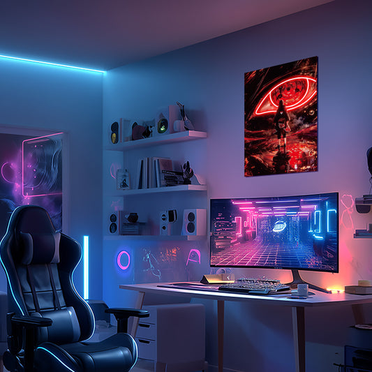 singeee naruto itachi neon poster and neon sign in bedroom