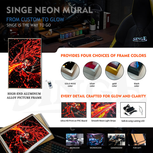 Tanjiro Slash Glow LED Art Neon Sign Neon Poster