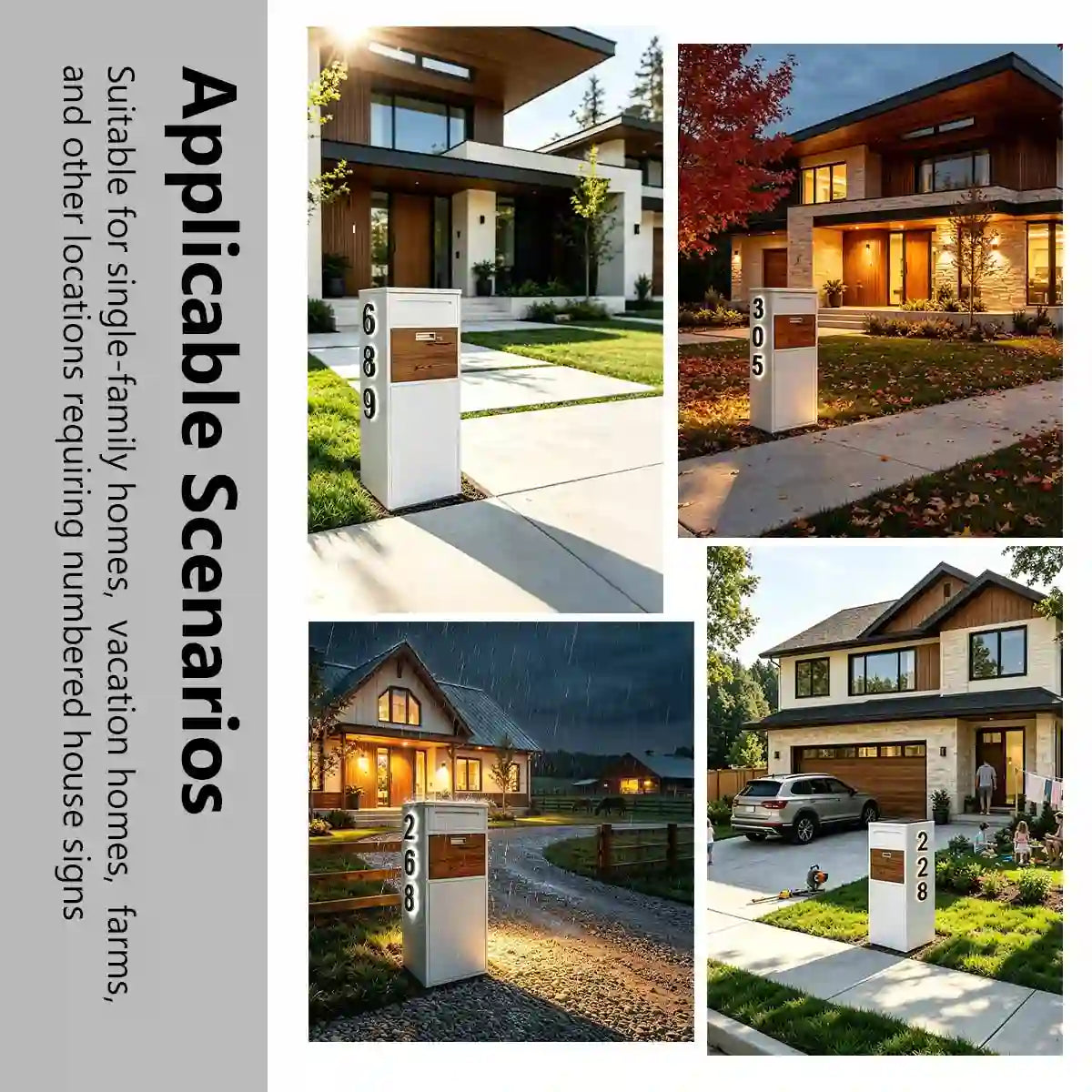Custom Solar LED House Number Mailbox