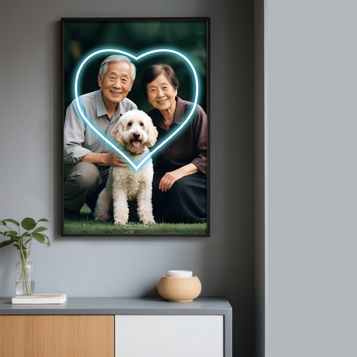 Singeee custom neon poster love neon sign for family in bright living room