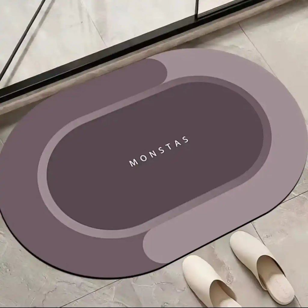 Oval Diatomaceous Earth Bath Mat | Soft, Quick-Dry & Non-Slip Bathroom Rug