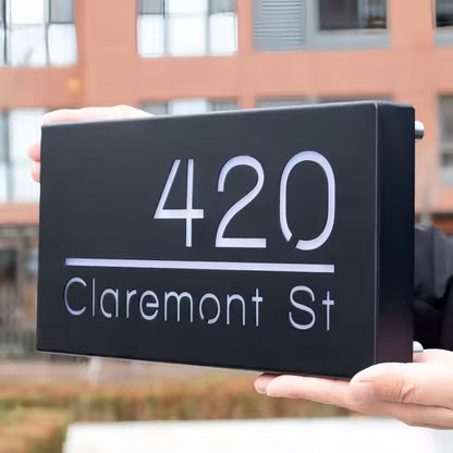 Solar LED House Number Address Name Signs