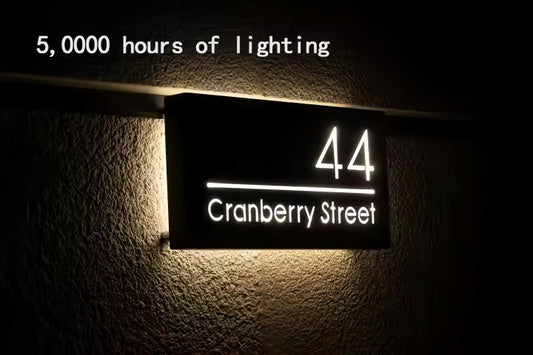 12V Solar LED House Number Door signs