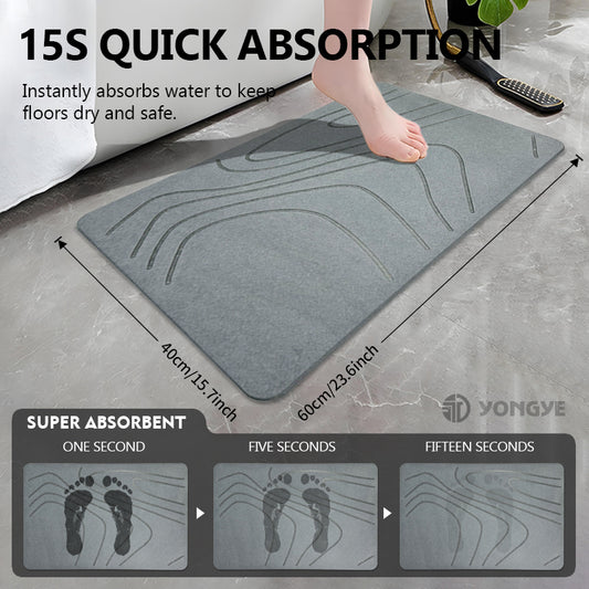 Diatomite Stone Drying Bath Mat