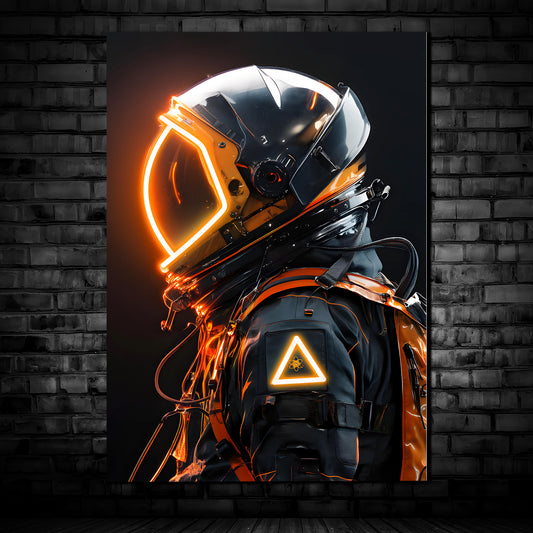 Singeee Gold Astronaut LED Art Neon Sign Neon Poster