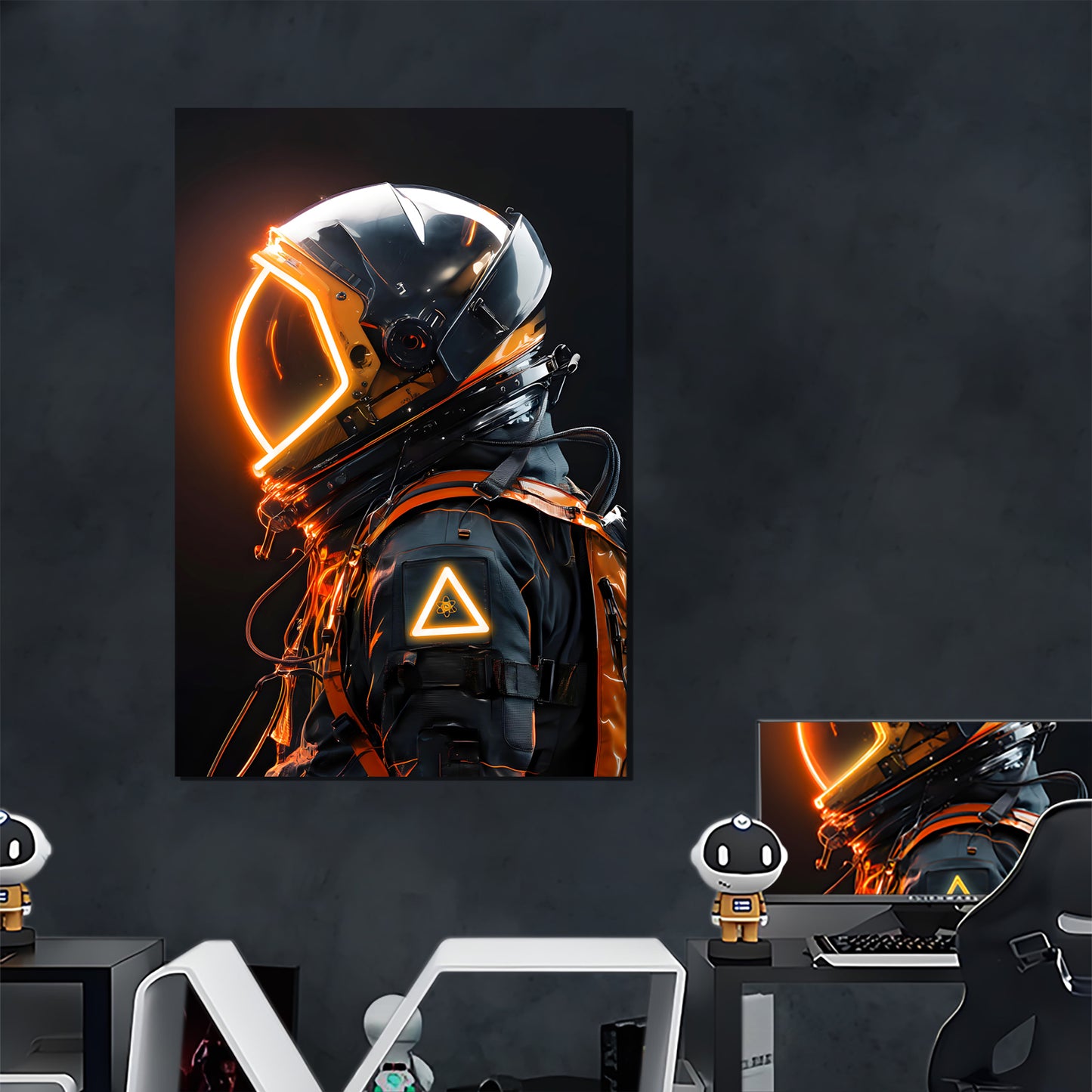 Singeee Gold Astronaut LED Art Neon Sign Neon Poster in game house