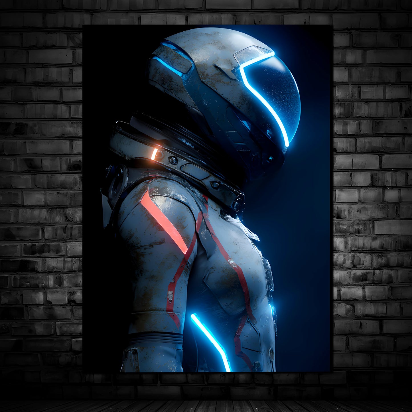 Singeee blue Astronauts neon poster and neon sign