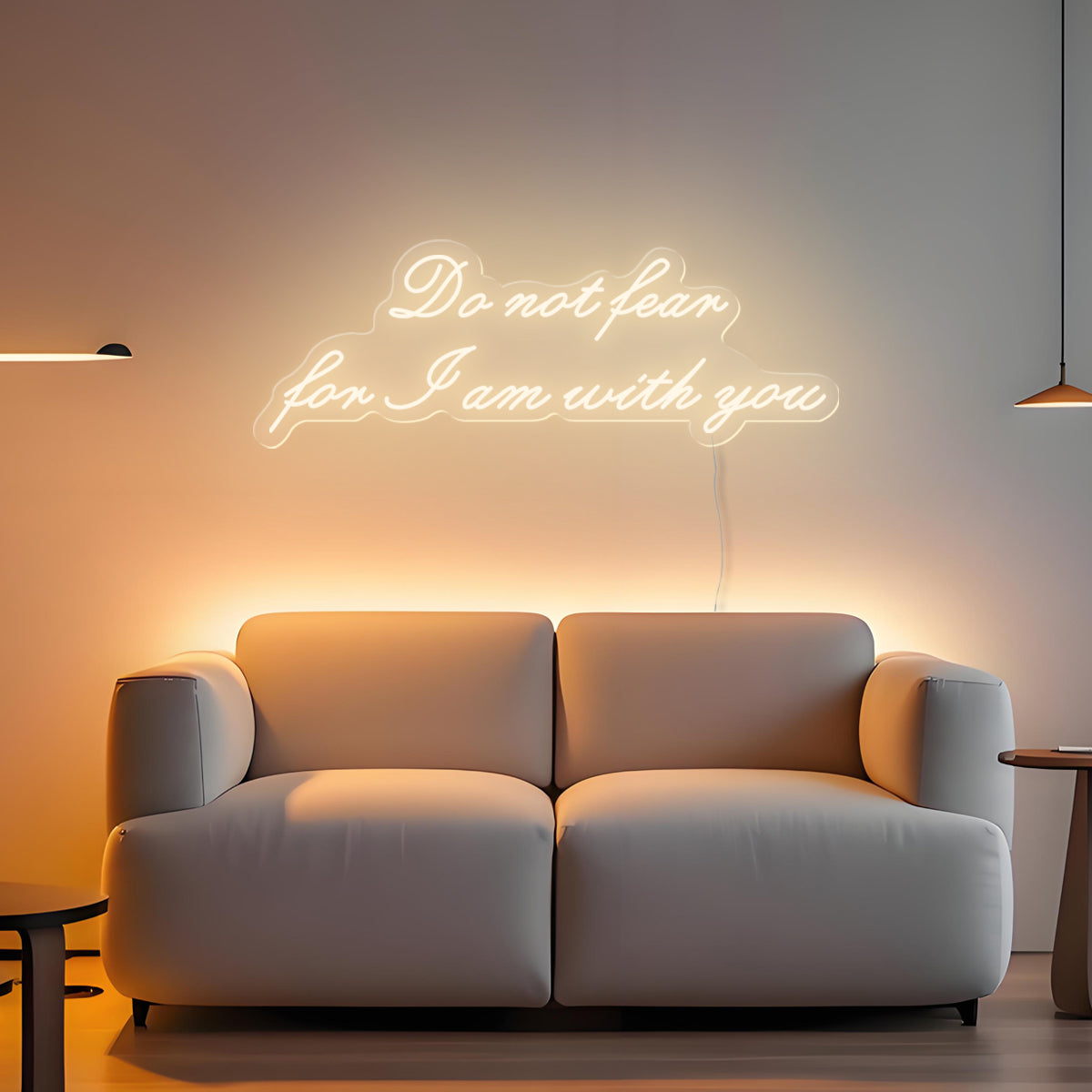 Do not fear I am with you led neon sign morning light up