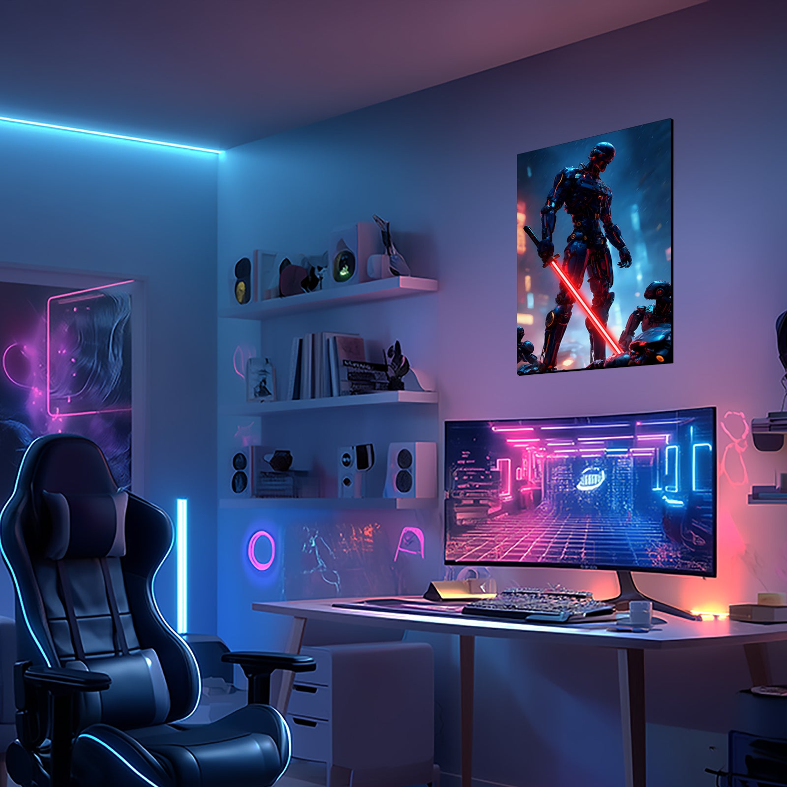 Singeee Future Warrior 01 LED Art Neon Sign Neon Poster in game room 1