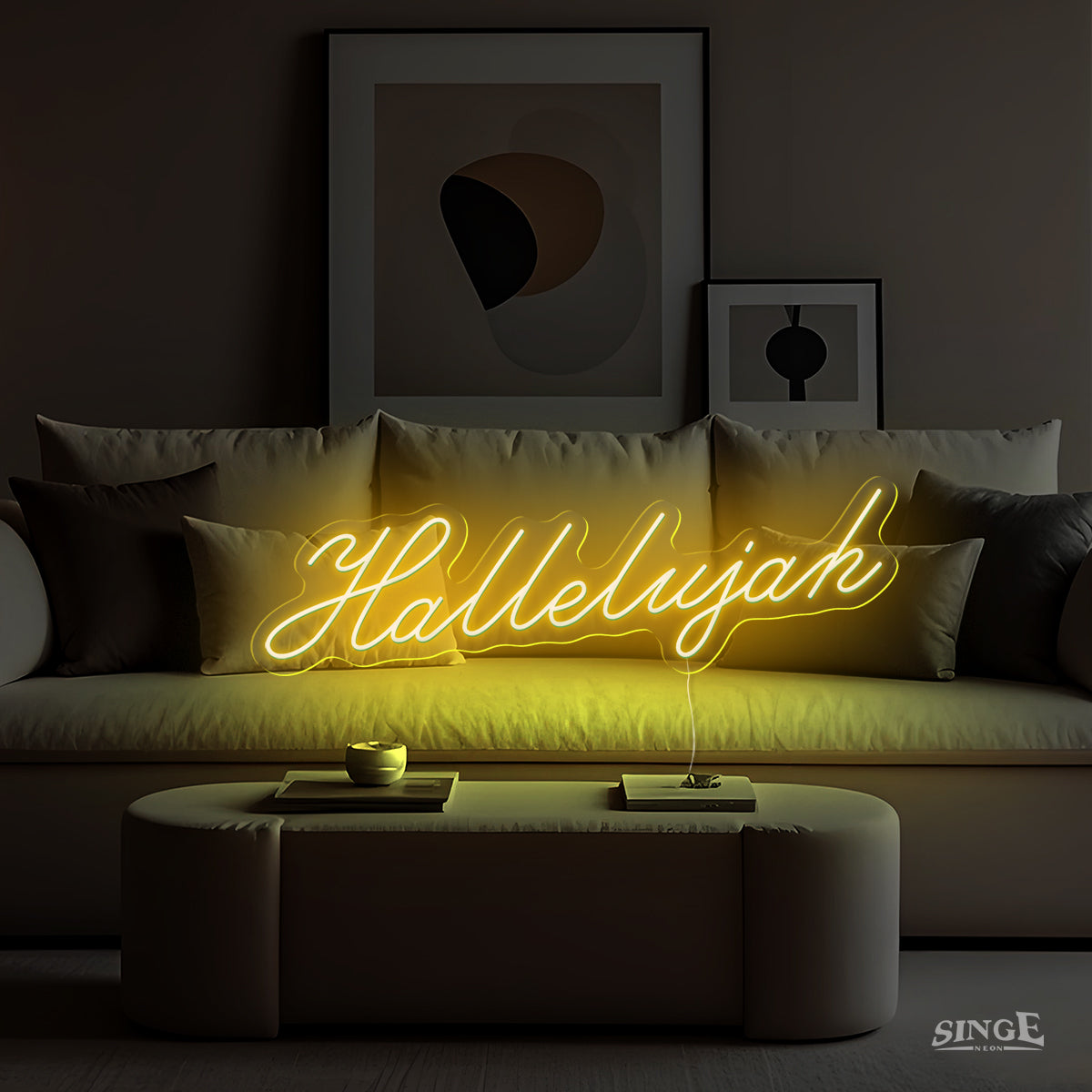 Hallelujah shines beautifully at night