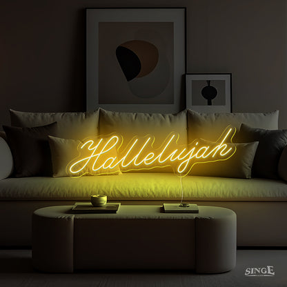 Hallelujah shines beautifully at night