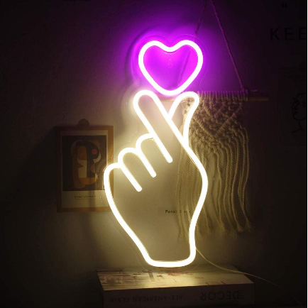 Finger Heart LED Neon Sign