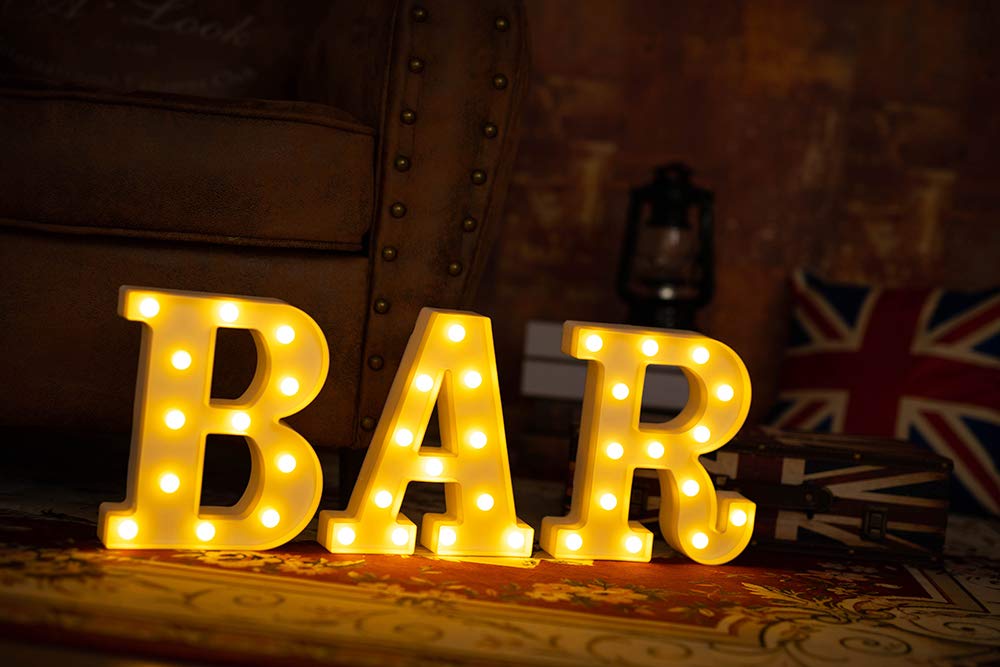 LED Mini Acrylic Letters BAR RENDER