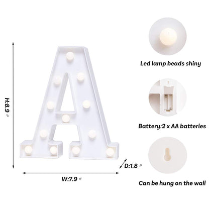 LED Mini Acrylic Letters size