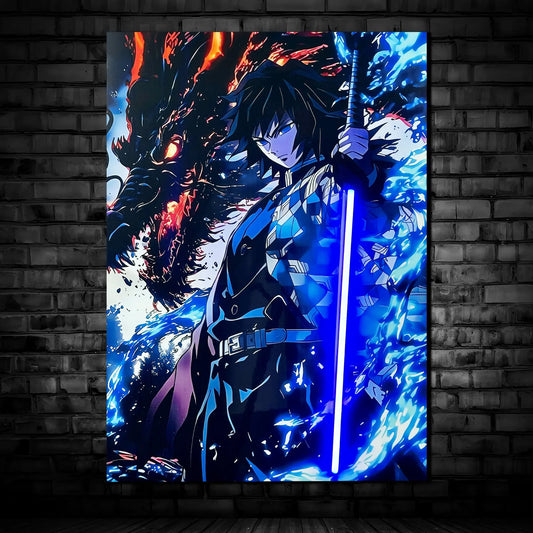 Singeee Giyuu 2 demon slayer neon poster and neon sign