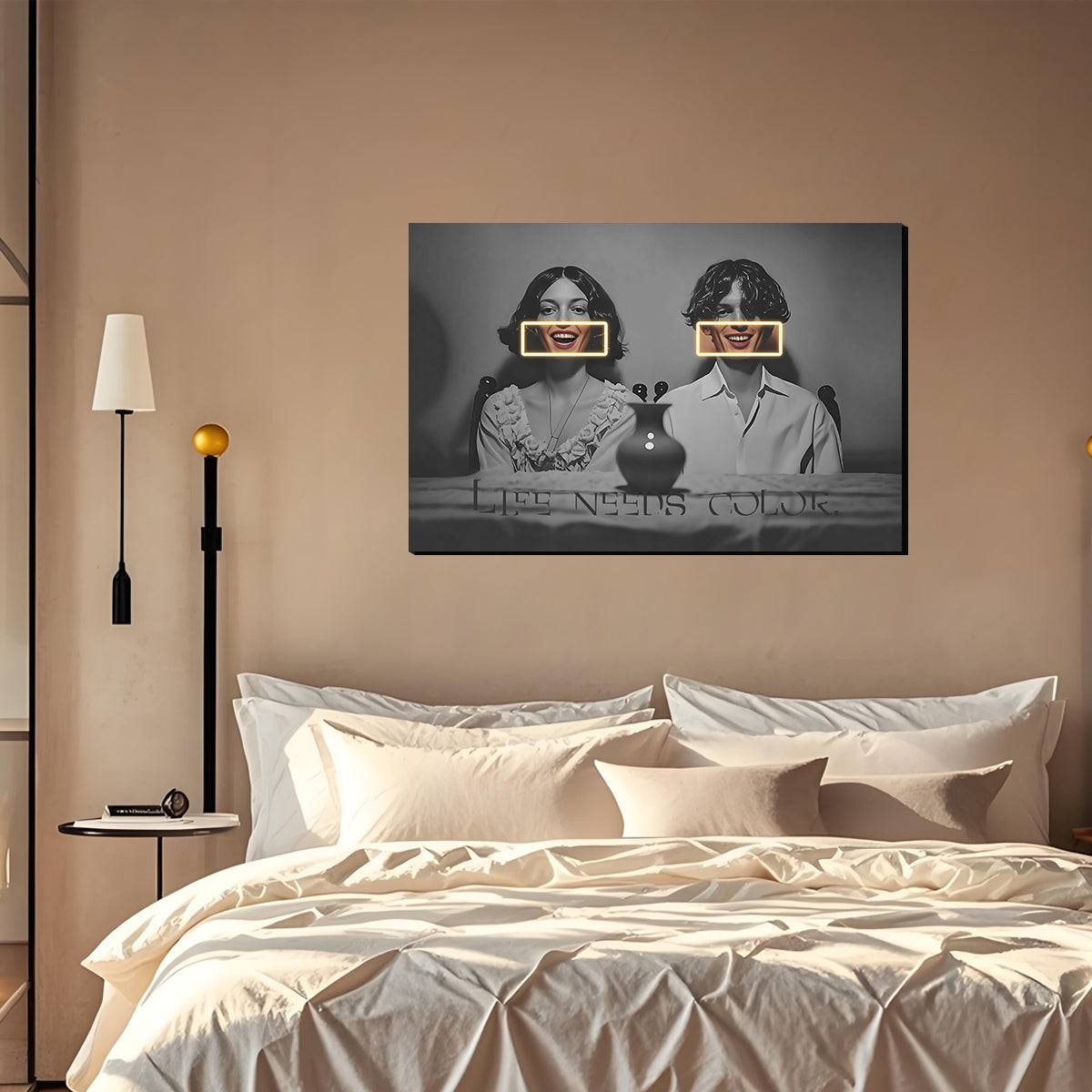 Singeee "Life Needs Color" LED Art Neon Sign | Neon Poster  in bedroom