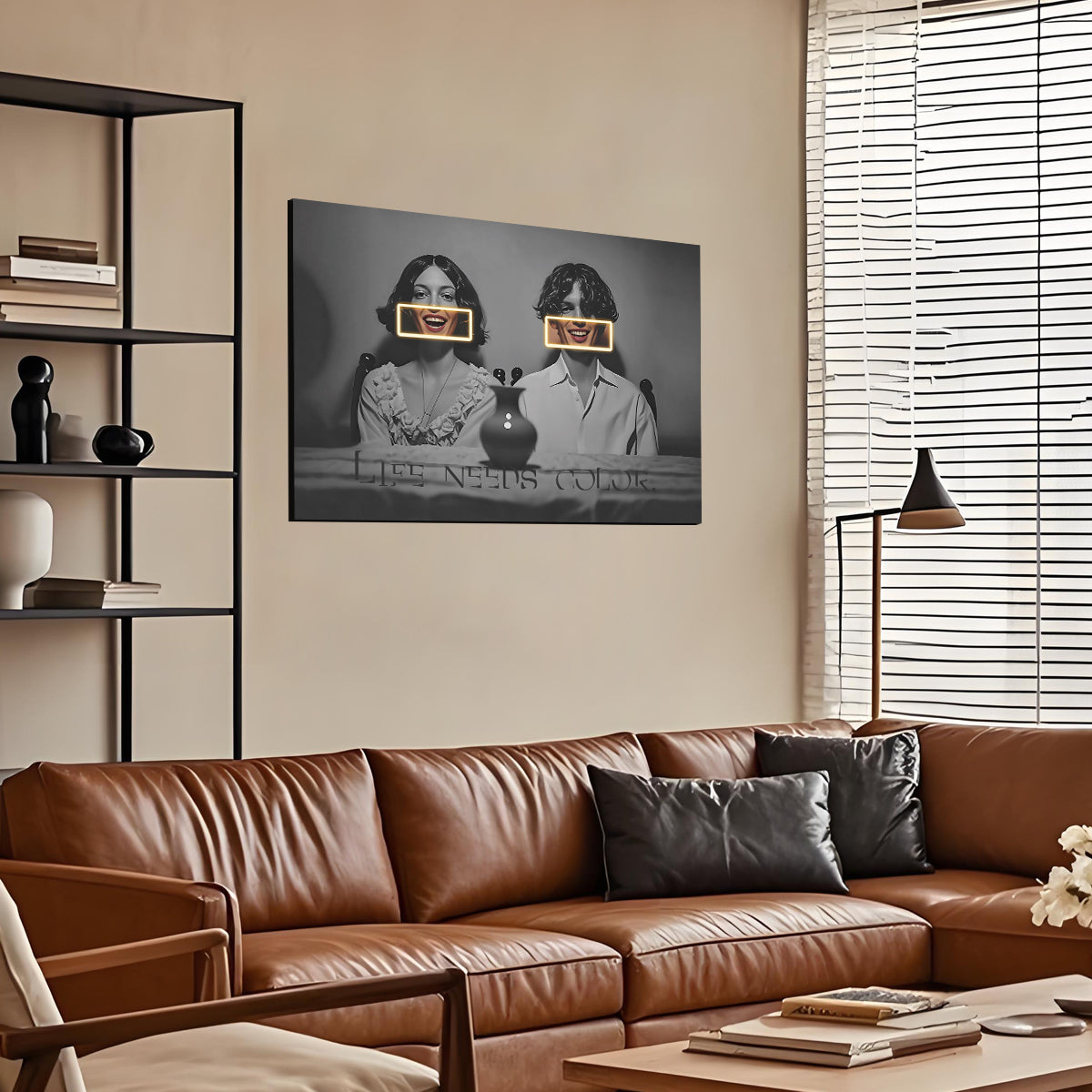 Singeee "Life Needs Color" LED Art Neon Sign | Neon Poster in living room