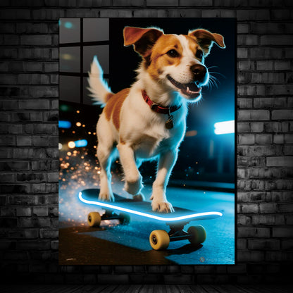 singeee skating board dog series 3 noen poster