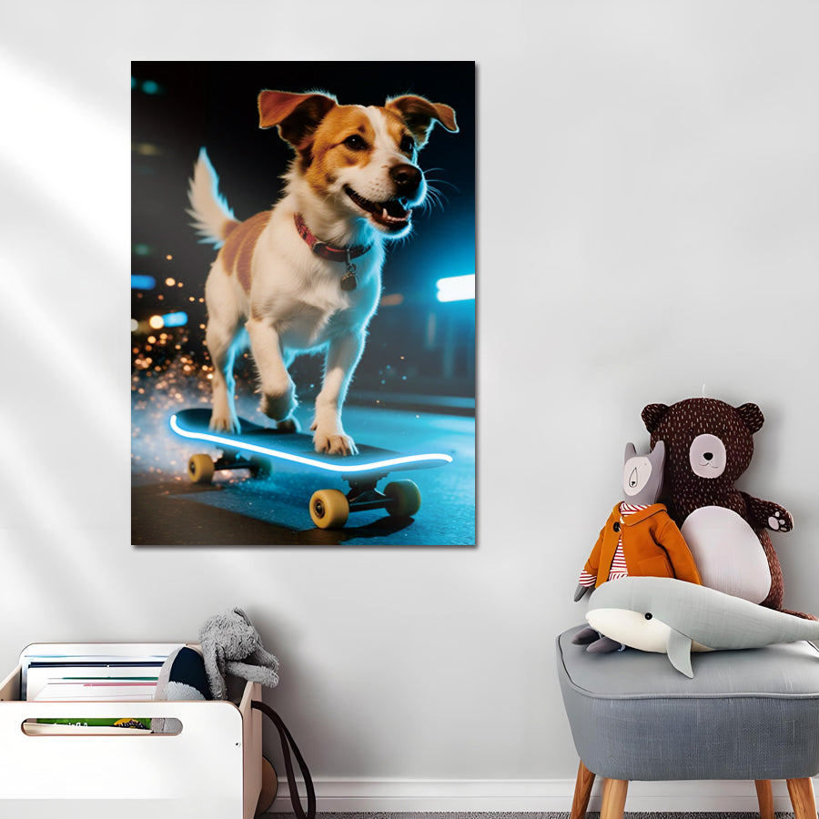 singeee skating board dog series 3 noen poster living room 2