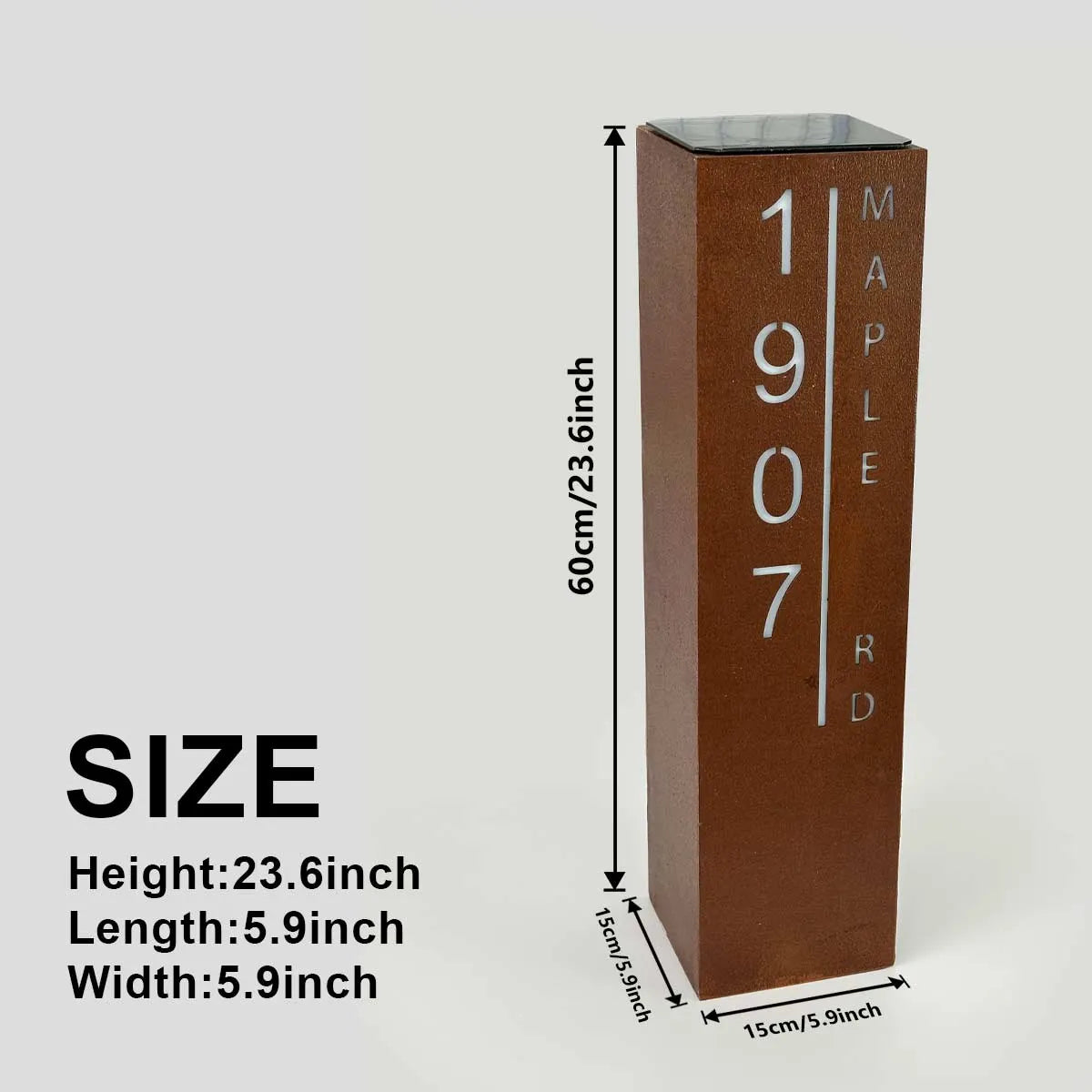 Solar Custom LED House Number Address Column