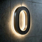 all-in-one wireless solar LED house number digits 0
