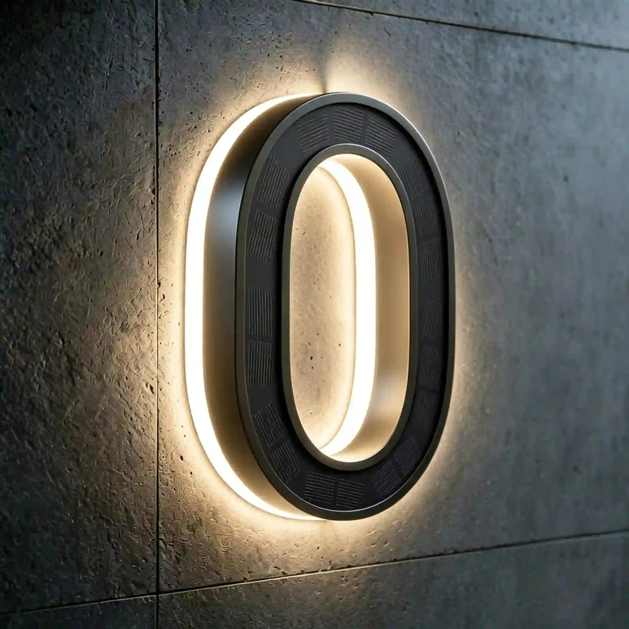 all-in-one wireless solar LED house number digits 0