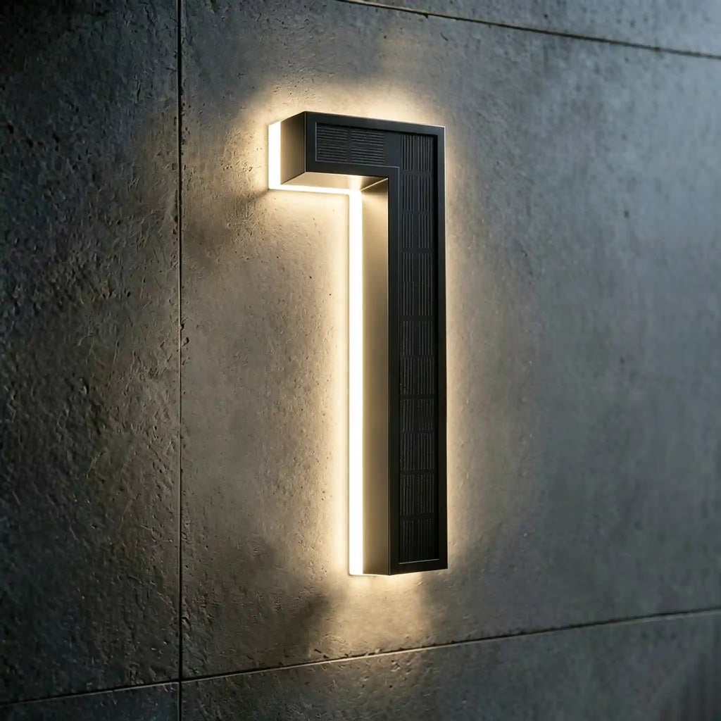 all-in-one wireless solar LED house number digits 1