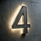all-in-one wireless solar LED house number digits 4