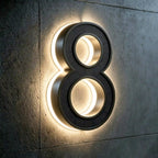 all-in-one wireless solar LED house number digits 8