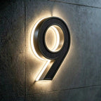 all-in-one wireless solar LED house number digits 9