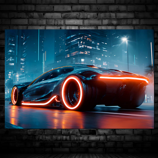 Singeee Supercar Orange Speed Neon Poster LED Art Neon Sign