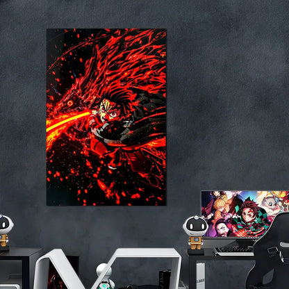 Singeee Tanjiro demon slayer neon poster and neon sign  in game room