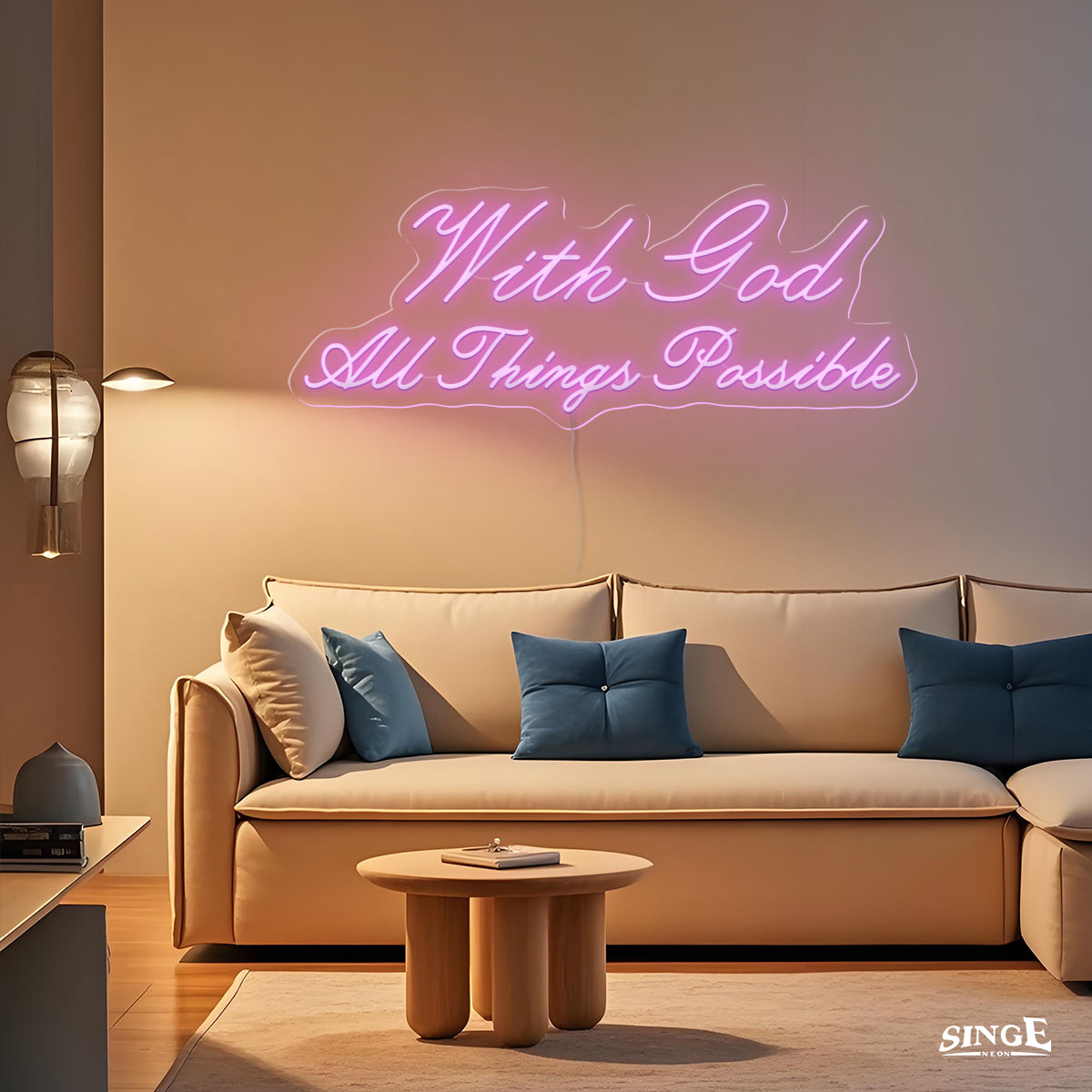 "With god, All Thing Possible" led neon sign