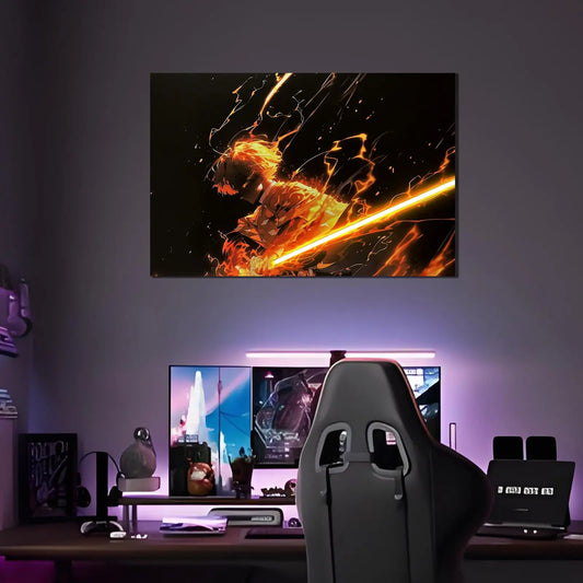 Singeee Zenitsu demon slayer neon poster and neon sign in gaming room 2