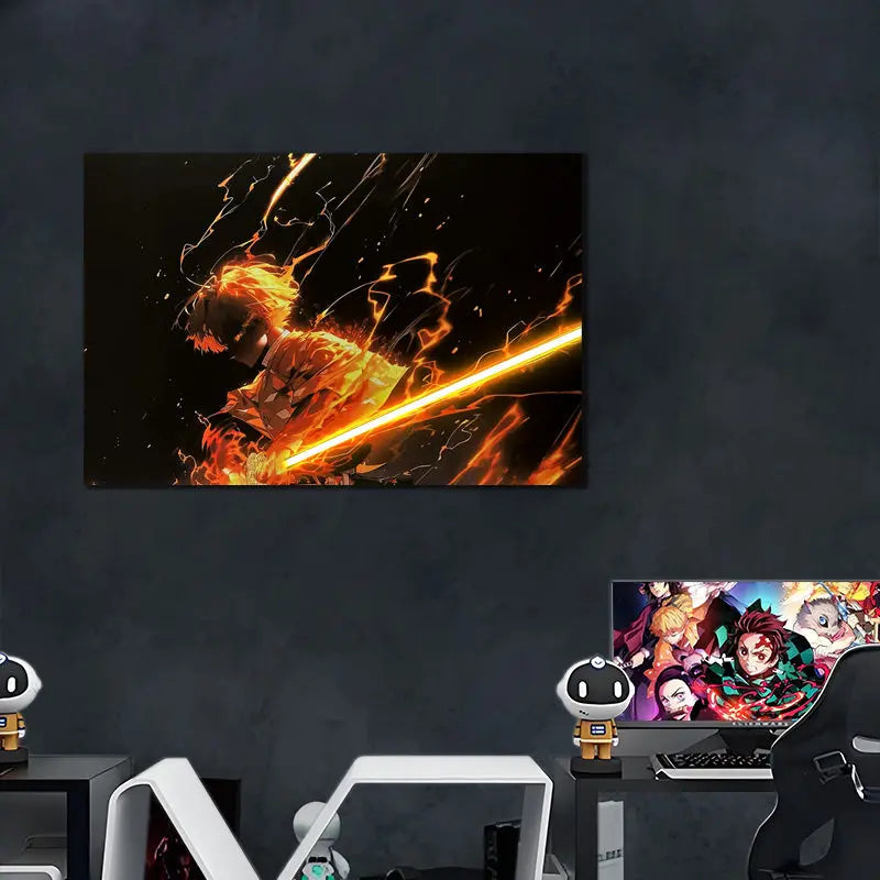 Singeee Zenitsu demon slayer neon poster and neon sign sin gaming room