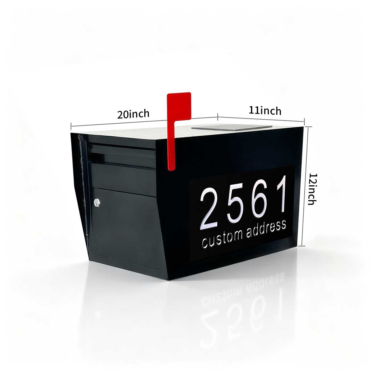 Singeee Glowbox Custom Modern Solar LED Address Mailbox