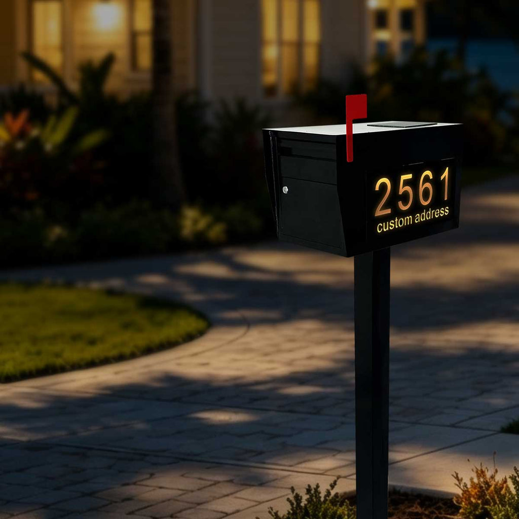 Singeee Glowbox Custom Modern Solar LED Address Mailbox