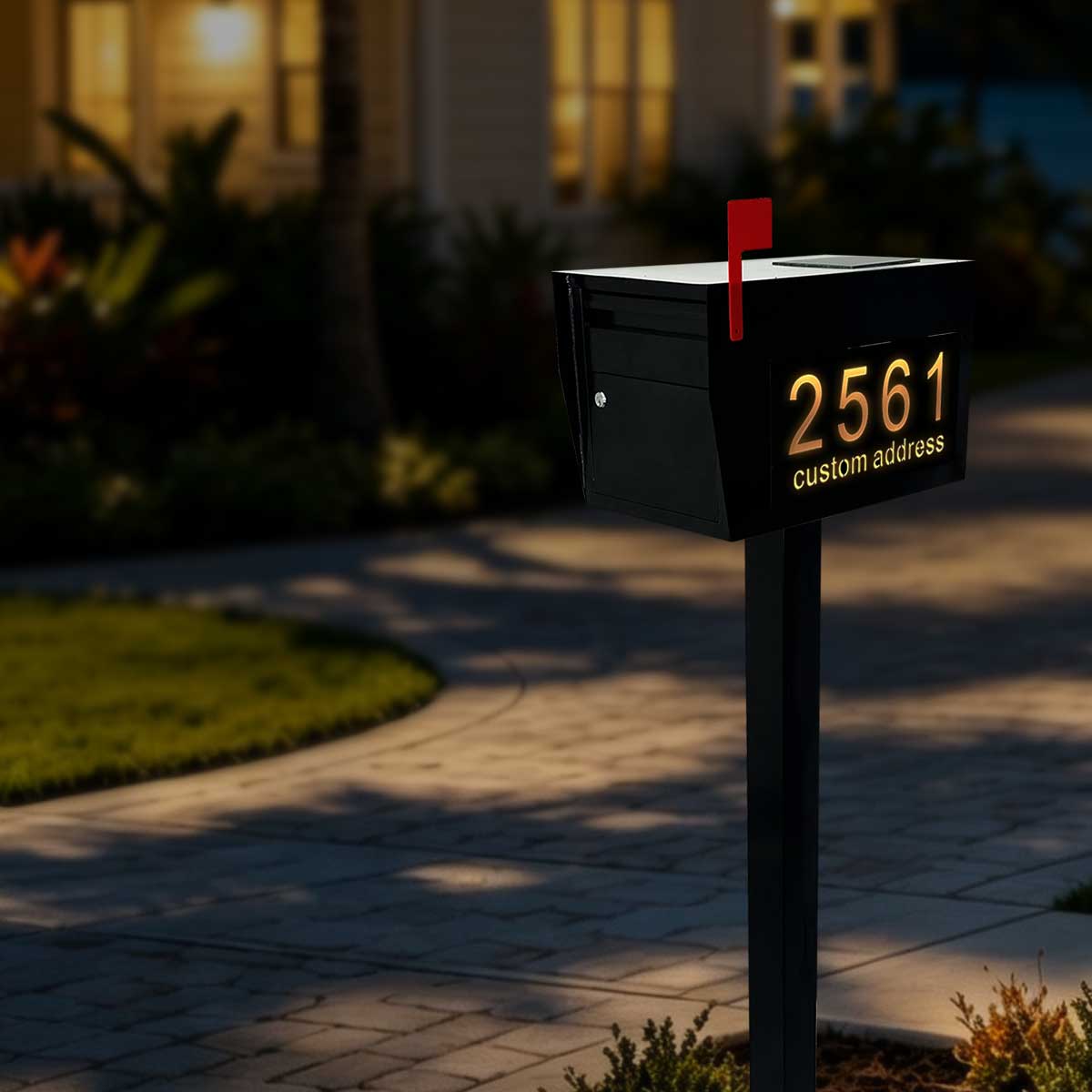Singeee Glowbox Custom Modern Solar LED Address Mailbox