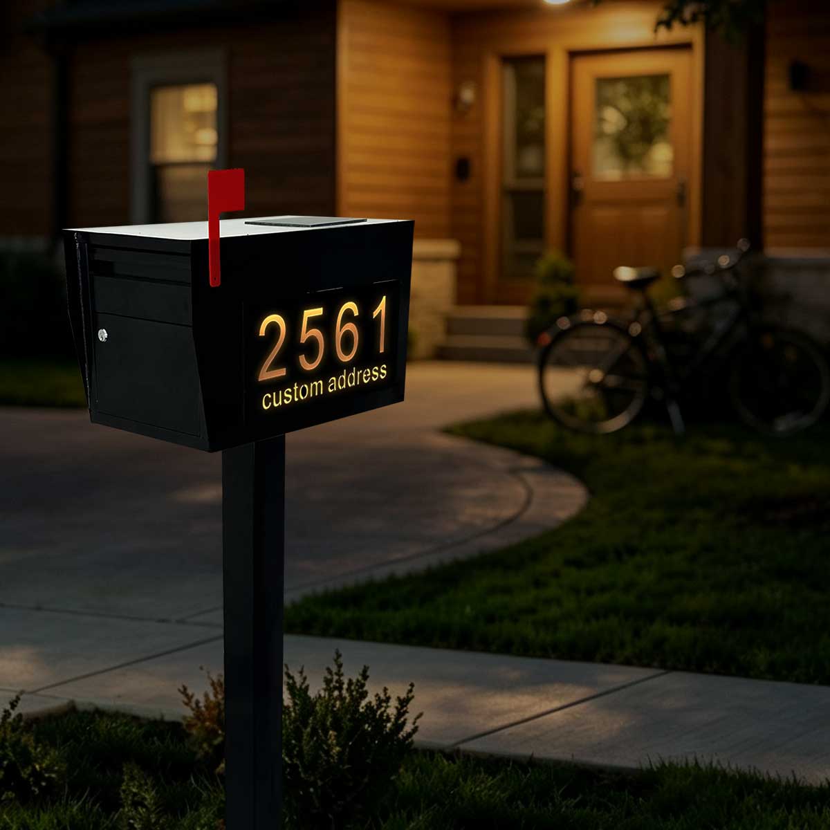 Singeee Glowbox Custom Modern Solar LED Address Mailbox
