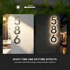 All-in-one Solar Backlit Lighted House Numbers Address Sign