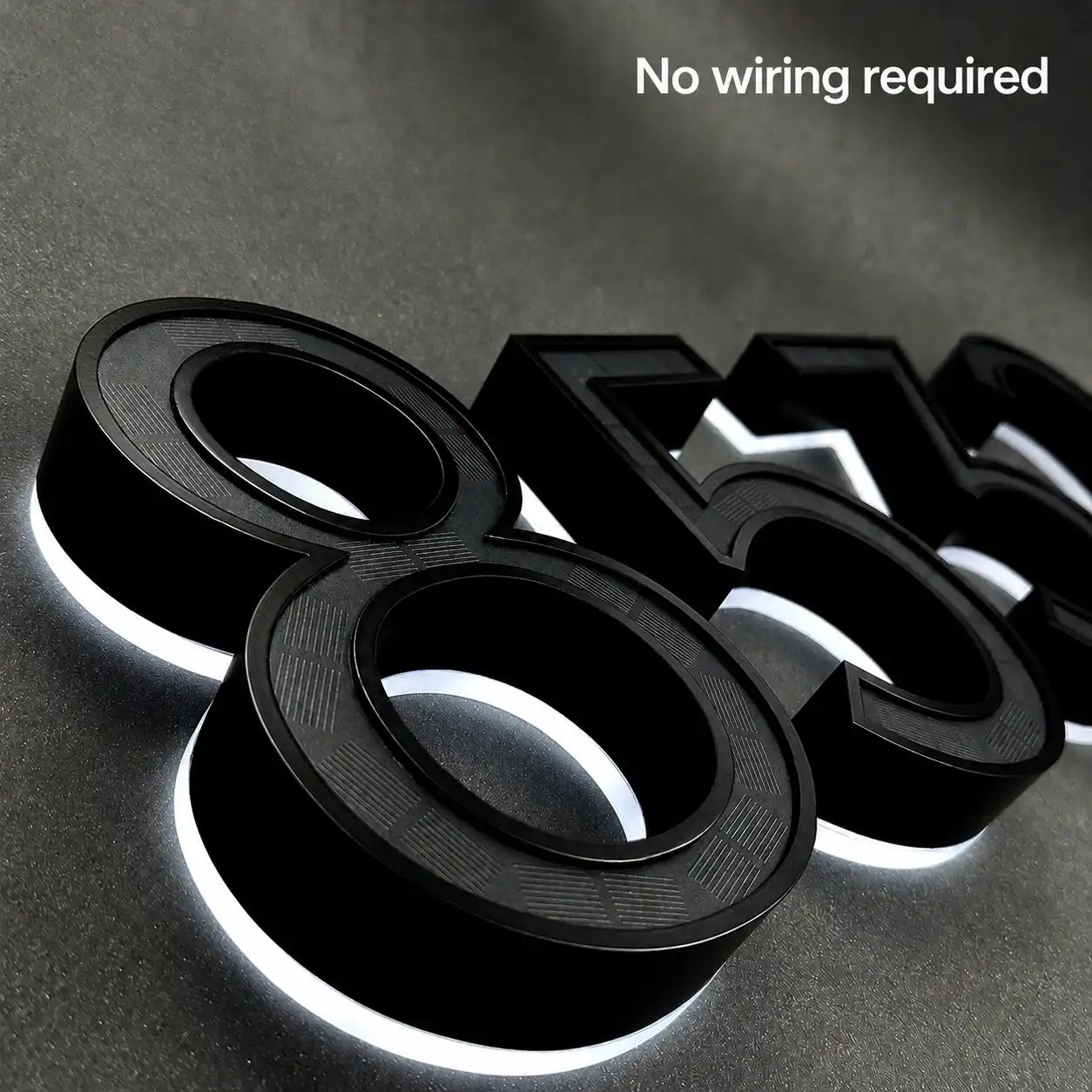 all in one solar backlit house number cold white detail