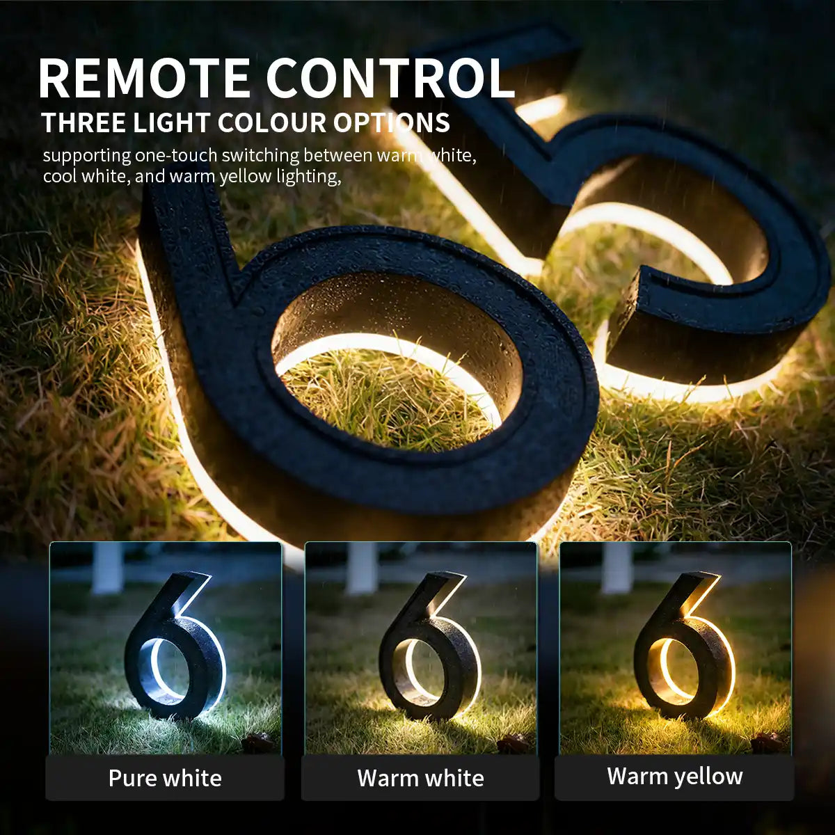 All-in-one Solar Backlit Lighted House Numbers Address Sign
