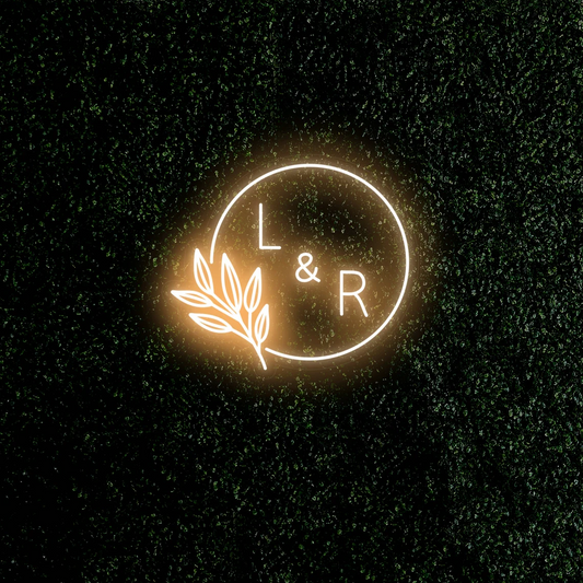 Glowing DIY gold light wedding neon sign for engagement or ceremony décor