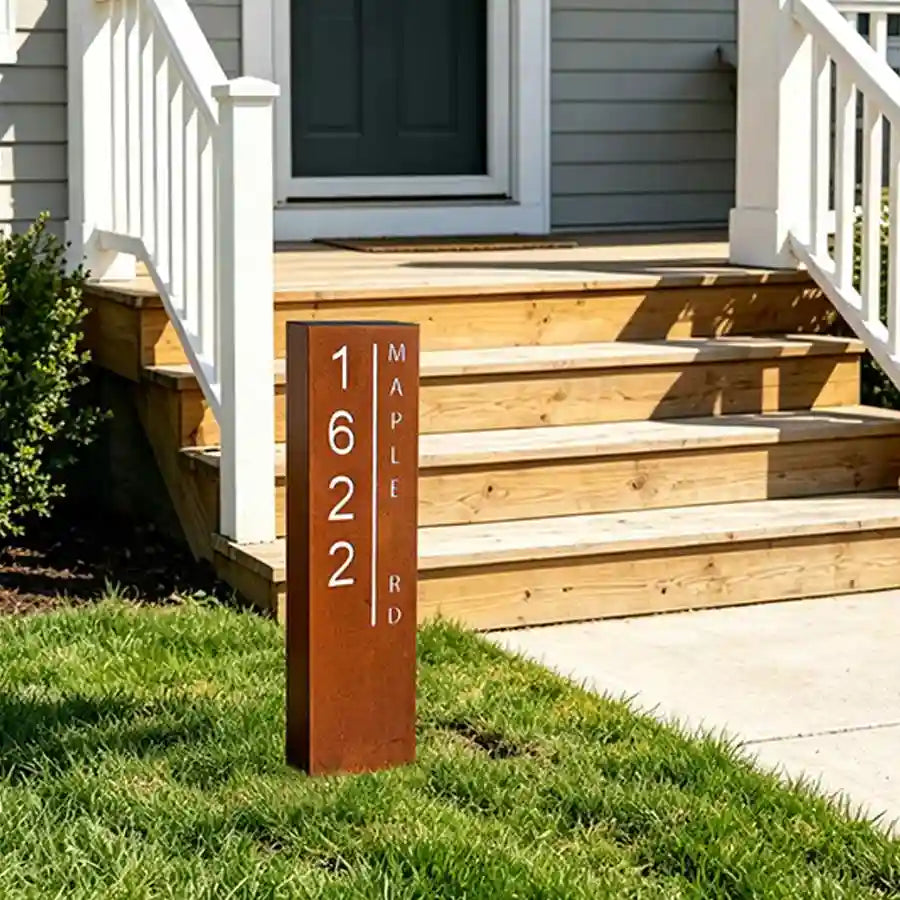 Solar Custom LED House Number Address Column