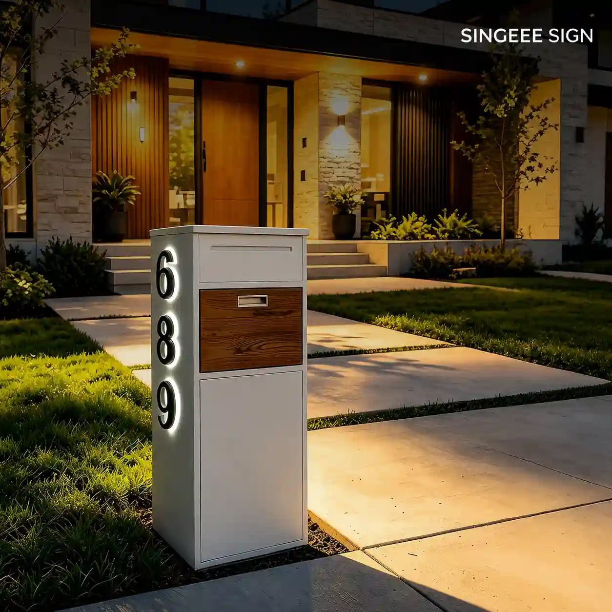 Custom Solar LED House Number Mailbox