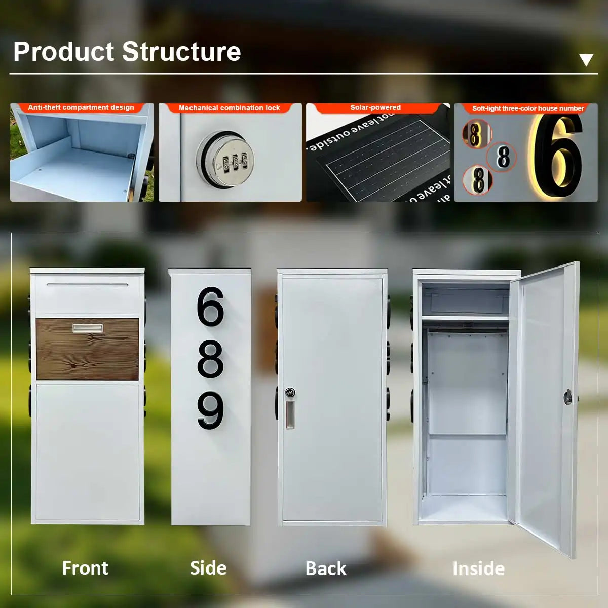Custom Solar LED House Number Mailbox