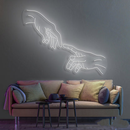 fingertip touch custom neon sign cool white