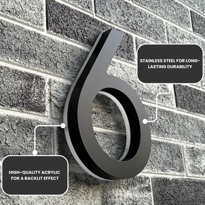 Backlit Lighted House Address Numbers Solar Sign