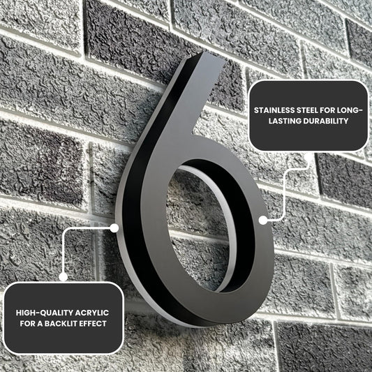 House Address House Numbers Solar Acrylic door sign