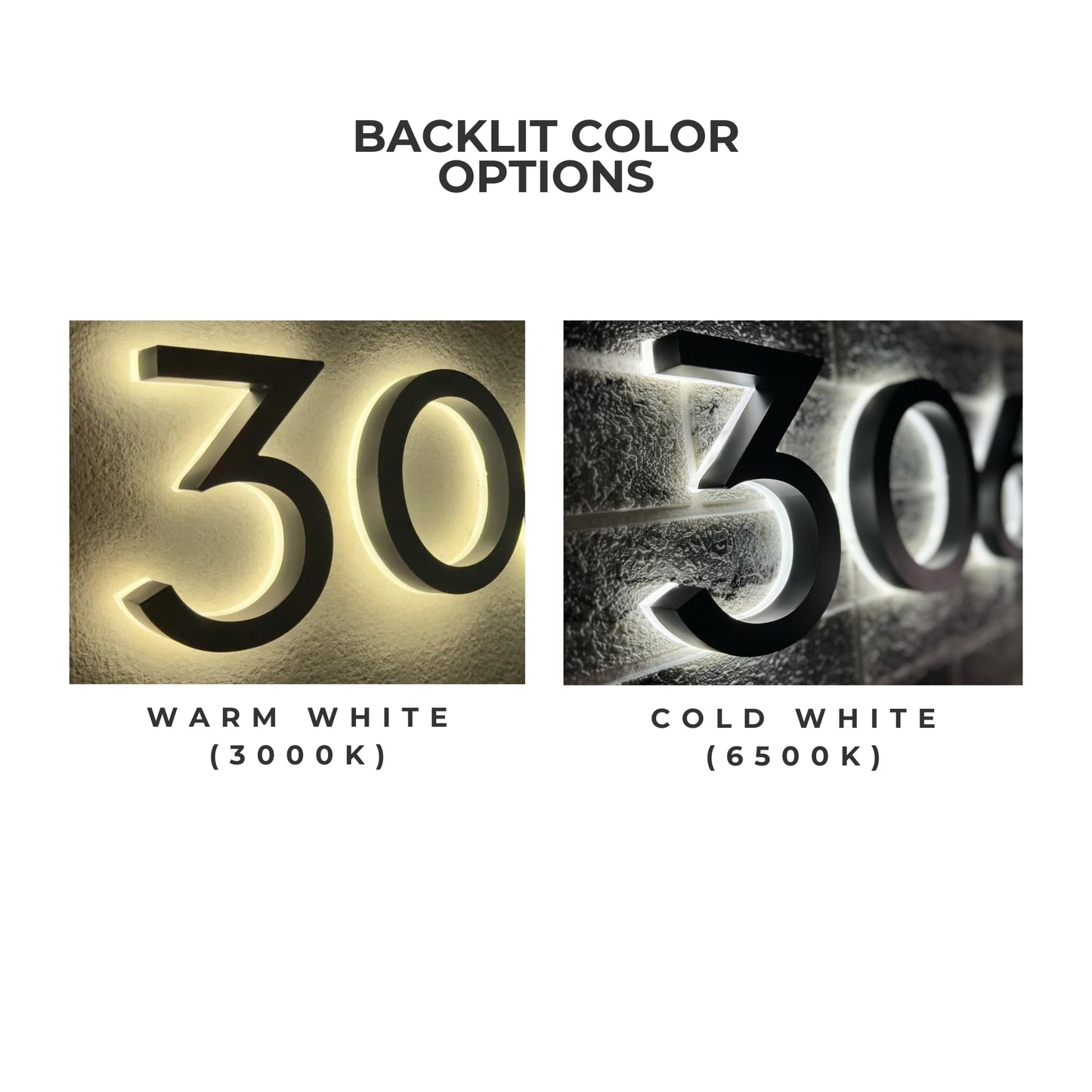 Backlit Lighted House Address Numbers Solar Sign